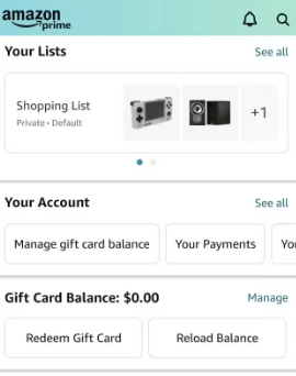 Choose 'Manage Gift Card Balance' to see available funds In the profile menu, select the option to manage gift card balance and view details
