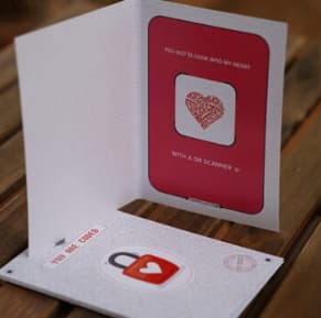 Handmade Card with Digital Gift Card QR Code Handmade greeting card featuring a QR code linking to a digital gift card for easy access