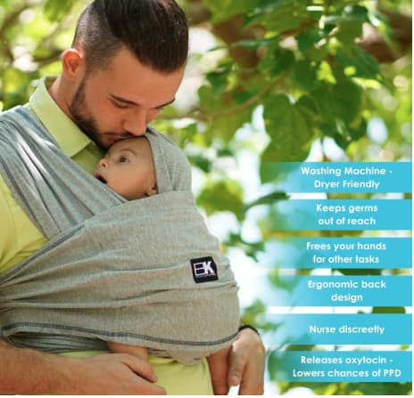 Baby K’tan Original Baby Carrier – Comfortable and Easy-to-Wear Baby Wrap. Baby K’tan original soft baby carrier wrap for easy, hands-free carrying.