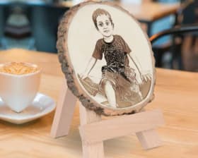 Handmade Rustic Wood Slice Photo Frame Rustic wood slice photo frame for nature-inspired décor
