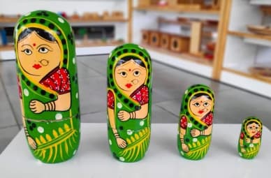 Surprise hidden inside nested Matryoshka doll Nested Matryoshka doll with hidden surprise inside