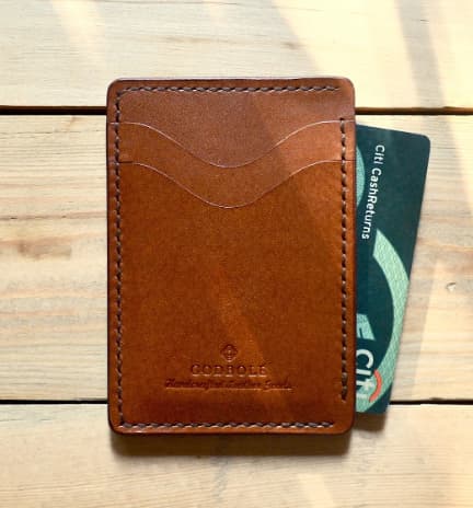 Elegant Leather Wallet Gift Sleeve Sleek leather wallet sleeve for gift cards and notes