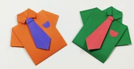 Creative Origami Shirt & Tie Holder for Cards Origami shirt and tie gift card holder craft idea