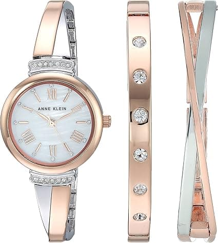 Anne Klein Women's Crystal Watch Set – Timeless Beauty for Her Elegant Anne Klein women's crystal bangle watch set