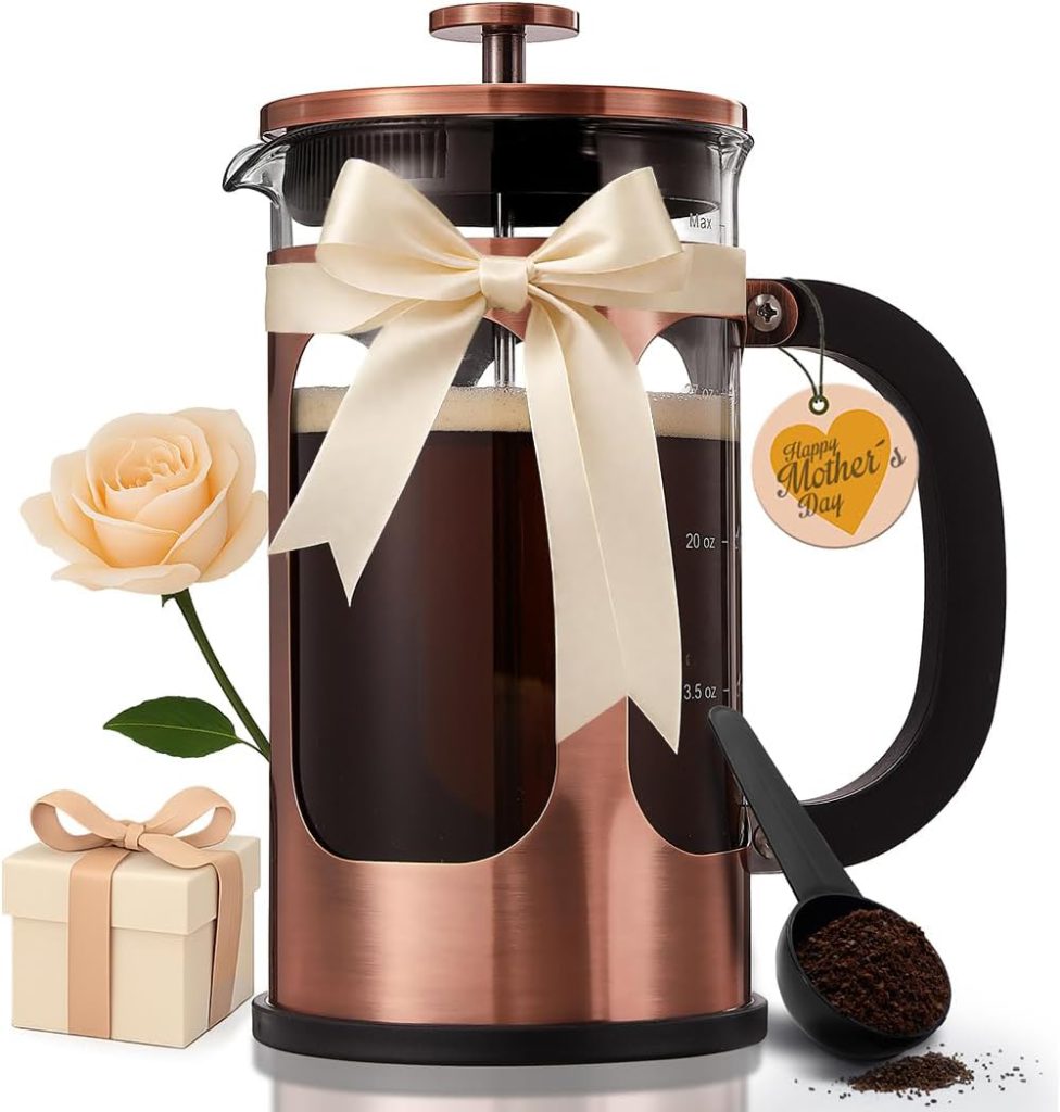 Brew rich coffee at home with the BAYKA 1-liter French press coffee maker. BAYKA 34oz 1 Liter French Press Coffee Maker