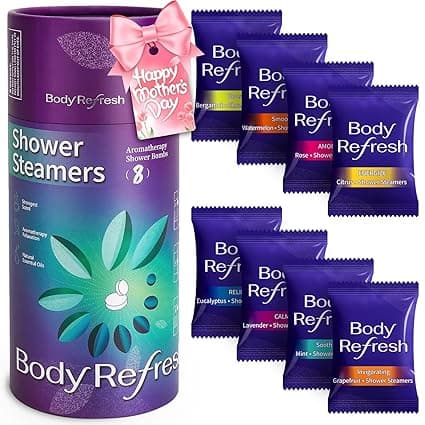 Bodyrefresh Shower Bombs - Perfect for Mother's Day self-care Using Amazon Gift Card Bodyrefresh Shower Bombs for a relaxing and aromatic spa-like shower experience Using Amazon Gift Card