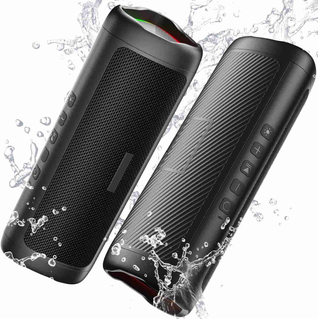 Portable IPX5 waterproof Bluetooth speaker with HD stereo sound for indoor and outdoor use. Bluetooth Speaker, IPX5 Waterproof Speaker with HD Sound