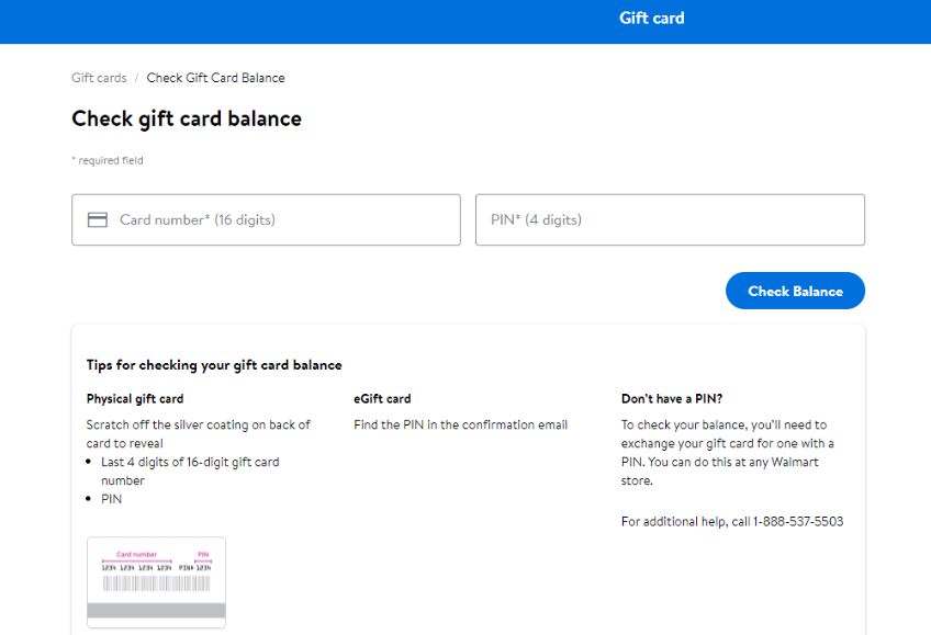 Step 4 - Enter the Gift Card Code to Redeem Balance Entering the gift card code into the redemption field