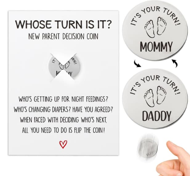 Mom's Turn Dad's Turn Humorous Decision Coin