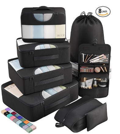 Stay organized on the go with Veken’s 8-piece packing cube travel set. Veken 8 Set Packing Cubes for Travel Essentials