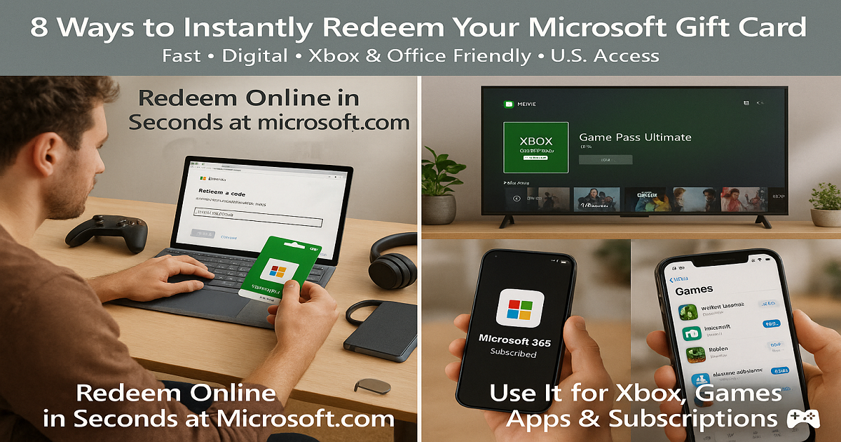 8 Ways to Instantly Redeem Your Microsoft Gift Card