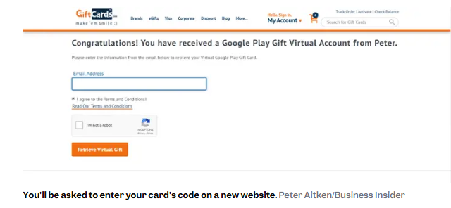 As prompted, enter your email to validate that this is your card