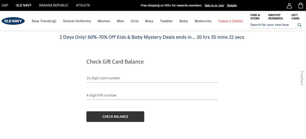Check and Manage Gift Card Balance