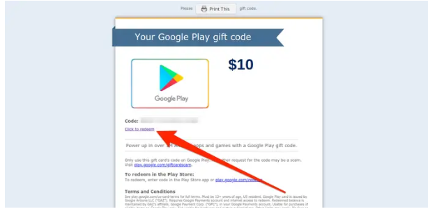 Choose Click to redeem. Choose Click to redeem.