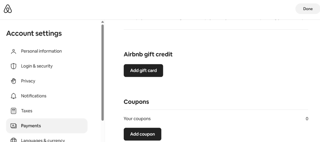 Locate the Gift Card Redemption Section