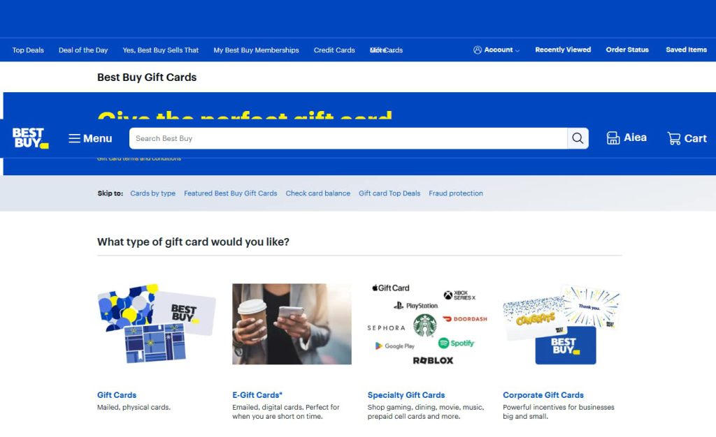 Open the Official Best Buy Website to Start Redemption User opening the official Best Buy website homepage on a computer screen