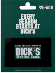 Image showing a customer at a Dick’s Sporting Goods store preparing to redeem a physical or eGift card at the cashier in 7 simple offline steps.

