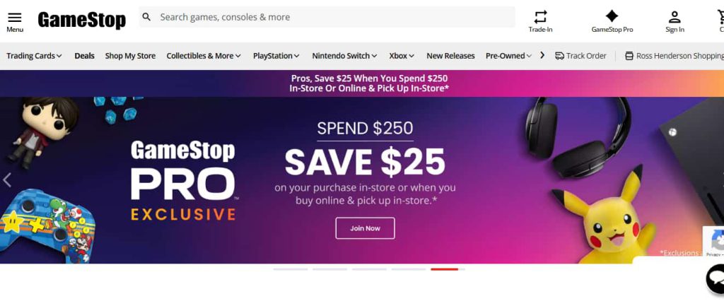 User opening the official GameStop website to redeem a gift card. User opening the official GameStop website to redeem a gift card.