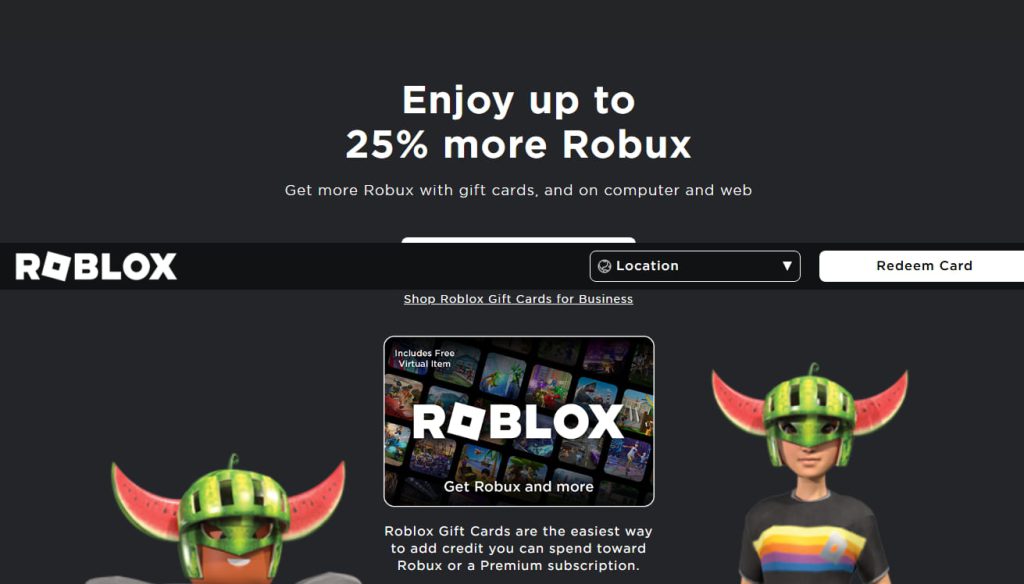 Open the Official Roblox Website Open the official Roblox website to start redeeming your Robux gift card
