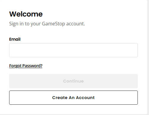 User logging in or signing up for a GameStop account online. User logging in or signing up for a GameStop account online.