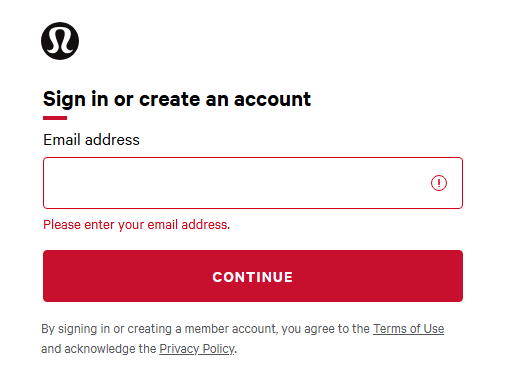 Image displaying the Lululemon login and sign-up page on a mobile device and desktop, prompting users to enter credentials or create a new account Image displaying the Lululemon login and sign-up page on a mobile device and desktop, prompting users to enter credentials or create a new account
