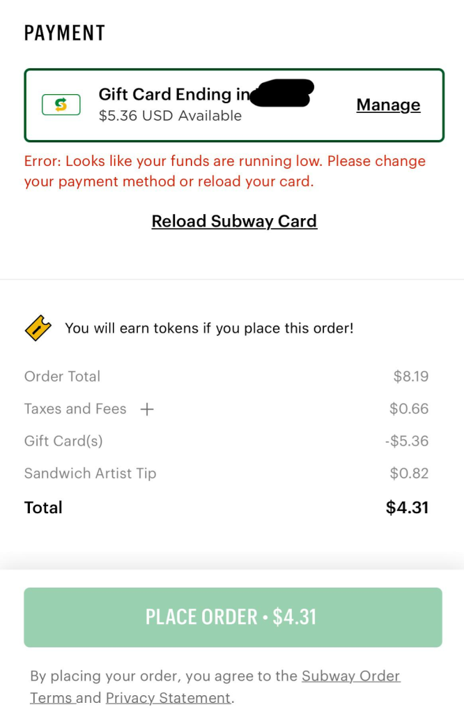 enter your unique Subway gift card code enter your unique Subway gift card code