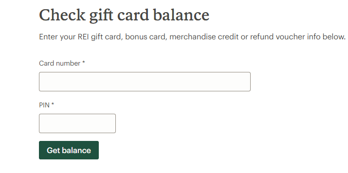 Check and Manage Gift Card Balance