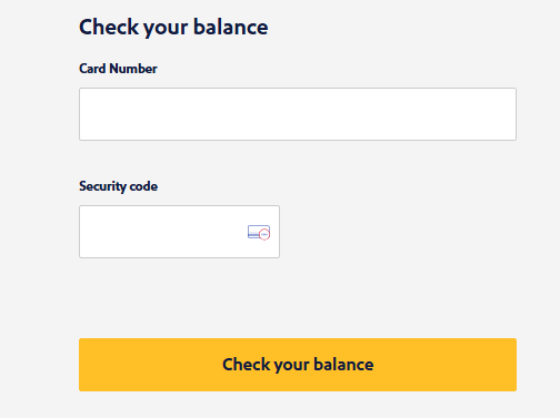 Enter your gift card code and PIN when prompted and click Check your Balance Check and Manage Gift Card Balance