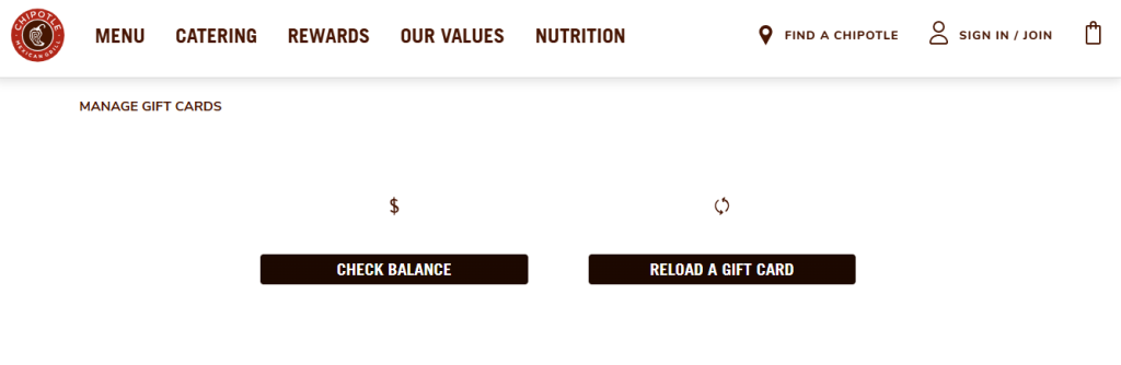 Check and Manage Chipotle Gift Card Balance User checking and managing their Chipotle gift card balance on a website or mobile app screen.