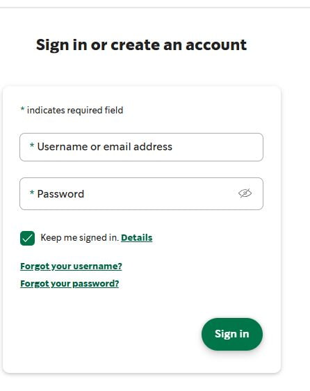 Log in to your Starbucks account or create a new one to continue