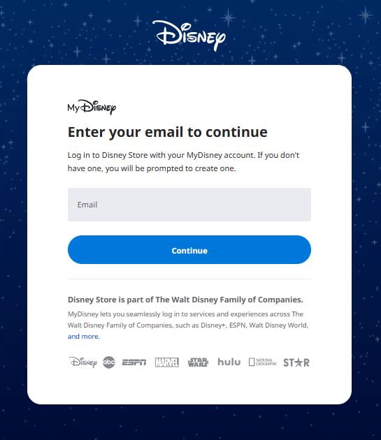 Log in to your Disney Store account using your registered email or mobile number Log in to your Disney Store account using your registered email or mobile number