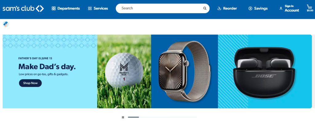 Open the Official Platform sams club online desktop or mobile app