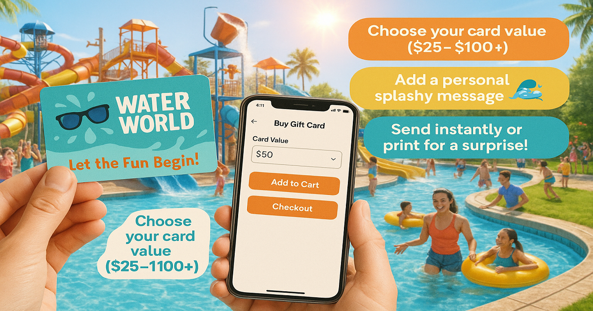 How to Buy Water World Gift Cards