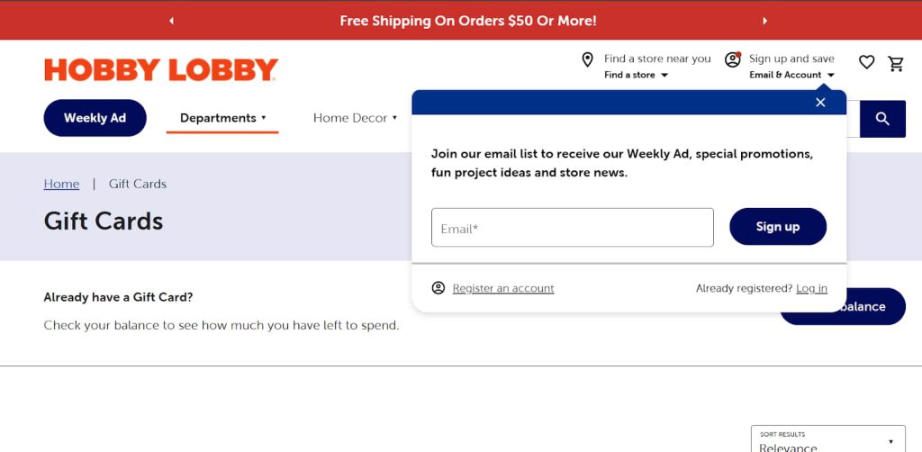 Create new Hobby Lobby account to redeem gift card Create new Hobby Lobby account to redeem gift card
