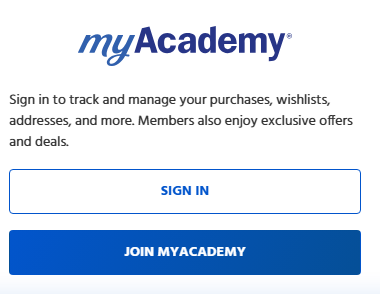 User logging in or creating a new account on the Academy Sports + Outdoors website to proceed with gift card redemption User logging in or creating a new account on the Academy Sports + Outdoors website to proceed with gift card redemption